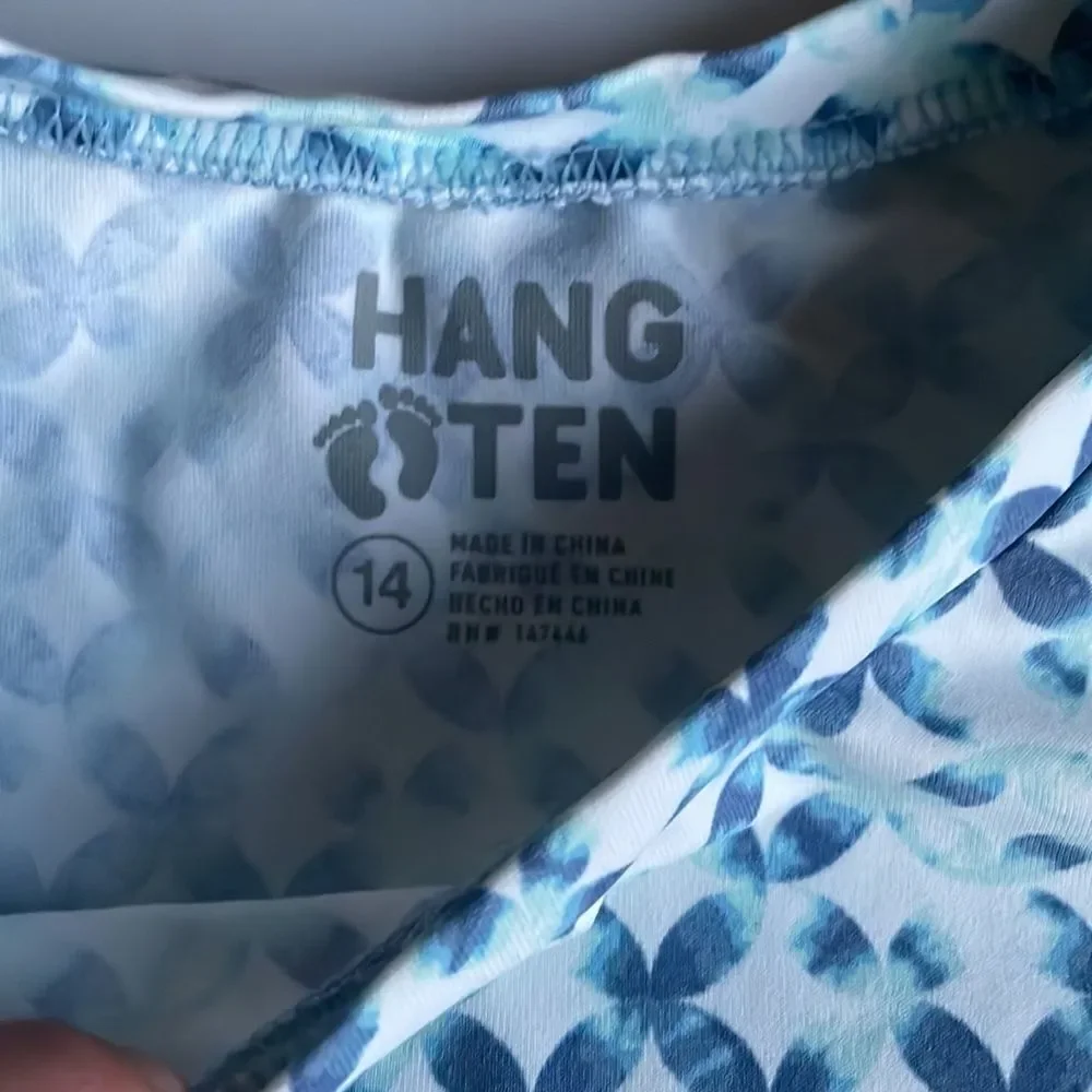 New! Hang Ten Girls Short Sleeve Swim Top